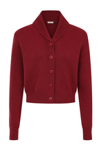 Laden Sie das Bild in den Galerie-Viewer, Vintage 40er-Jahre Cardigan Violet, Bordeaux, Plus Size