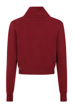 Laden Sie das Bild in den Galerie-Viewer, Vintage 40er-Jahre Cardigan Violet, Bordeaux, Plus Size