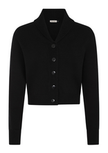 Laden Sie das Bild in den Galerie-Viewer, Vintage 40er-Jahre Cardigan Violet, Schwarz, Plus Size