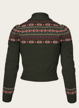 Laden Sie das Bild in den Galerie-Viewer, Cardigan The Fair Isle, Merinowolle, Pine Green