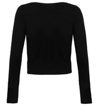 Laden Sie das Bild in den Galerie-Viewer, Cardigan Chester mit herbstlichem Motiv,Schwarz