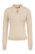 Laden Sie das Bild in den Galerie-Viewer, Retro-Feinstrick Pullover Mara, Beige