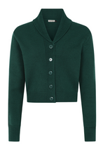 Laden Sie das Bild in den Galerie-Viewer, Vintage 40er-Jahre Cardigan Violet , Flaschengrün