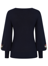 Laden Sie das Bild in den Galerie-Viewer, Vintage Pullover, Carla Romantic, Navy