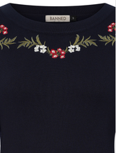 Laden Sie das Bild in den Galerie-Viewer, Vintage Pullover, Carla Romantic, Navy