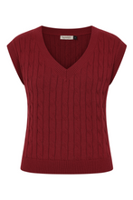 Laden Sie das Bild in den Galerie-Viewer, Vintage Strick-Pullunder Gina Waistcoat, Bordeaux
