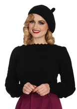 Laden Sie das Bild in den Galerie-Viewer, Vintage Pullover Scarlett, Schwarz