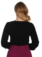 Laden Sie das Bild in den Galerie-Viewer, Vintage Pullover Scarlett, Schwarz