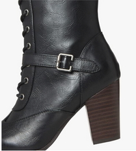 Laden Sie das Bild in den Galerie-Viewer, Schürstiefel Brooklyn Lace Up, Kunstleder, Schwarz