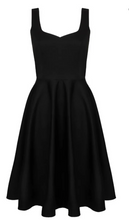 Laden Sie das Bild in den Galerie-Viewer, Swingkleid Heidi mit leicht herzförmigen Ausschnitt, Schwarz
