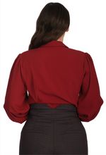 Laden Sie das Bild in den Galerie-Viewer, Retro Bluse Bonnie, Burgundy