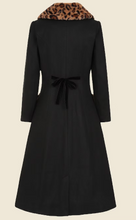 Laden Sie das Bild in den Galerie-Viewer, Vintage Mantel mit Kunstpelz,Leo Coat , Schwarz