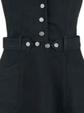 Laden Sie das Bild in den Galerie-Viewer, Swingkleid Workwear, Denim-Schwarz