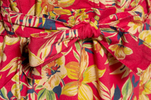Laden Sie das Bild in den Galerie-Viewer, Hemdblusenkleid Hawaii mit Tropischen Blumenmuster, Rot