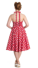 Laden Sie das Bild in den Galerie-Viewer, Neckholder Swingkleid Miriam Polka, Rot