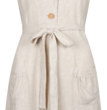 Laden Sie das Bild in den Galerie-Viewer, Hemdblusenkleid 40's ,Revers Dress Midi ,Linen-Natur