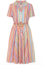 Laden Sie das Bild in den Galerie-Viewer, Swingkleid Bella, Gestreift-Multicolor