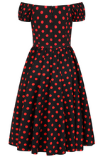 Laden Sie das Bild in den Galerie-Viewer, Pünktchen-Kleid Marilyn Spot, Schwarz-Rot