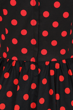 Laden Sie das Bild in den Galerie-Viewer, Pünktchen-Kleid Marilyn Spot, Schwarz-Rot