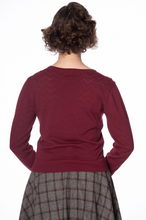 Laden Sie das Bild in den Galerie-Viewer, Cardigan Pointelle Knit, Aubergine