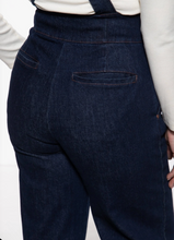 Laden Sie das Bild in den Galerie-Viewer, Hose High-Waist Wide-Leg Dungarees, Dark Blue