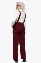 Laden Sie das Bild in den Galerie-Viewer, Hose High-Waist Wide-Leg Dungarees, Bordeaux