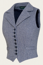 Laden Sie das Bild in den Galerie-Viewer, The Watchmaker’s Waistcoat – Midnight & Ivory Wool Tweed,Plus Size