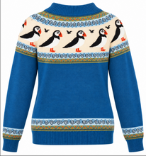 Laden Sie das Bild in den Galerie-Viewer, Fair-Isle-Strickpullover Puffin Corsair, Blau