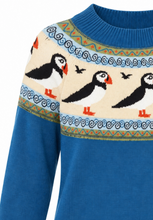 Laden Sie das Bild in den Galerie-Viewer, Fair-Isle-Strickpullover Puffin Corsair, Blau