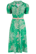 Laden Sie das Bild in den Galerie-Viewer, Hemdblusenkleid Charlene Ruby, 40's Emerald Palm, Grün
