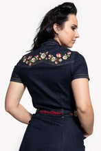 Laden Sie das Bild in den Galerie-Viewer, Jeans Swingdress Rosen, Denim