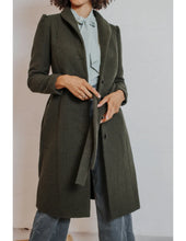 Laden Sie das Bild in den Galerie-Viewer, Mantel Wool Long Coat, grün, Plus Size