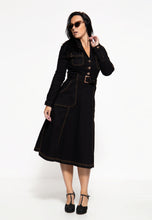 Laden Sie das Bild in den Galerie-Viewer, Jeanskleid Workwear Swingdress, schwarz