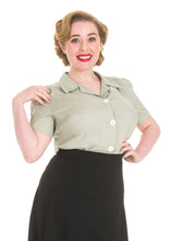 Laden Sie das Bild in den Galerie-Viewer, Bluse Pretty 40s,salbei