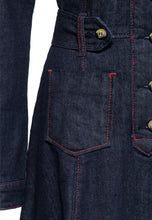 Laden Sie das Bild in den Galerie-Viewer, Swingkleid Roses, Denim