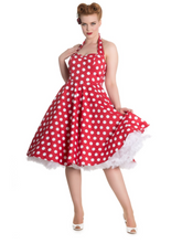 Laden Sie das Bild in den Galerie-Viewer, Swingkleid Mariam, rot