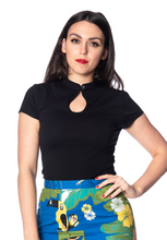 Laden Sie das Bild in den Galerie-Viewer, Top Mandarin Collar, Schwarz