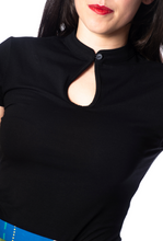 Laden Sie das Bild in den Galerie-Viewer, Top Mandarin Collar, Schwarz