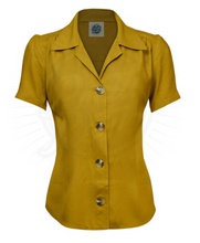 Laden Sie das Bild in den Galerie-Viewer, Bluse Pretty 40s, senf