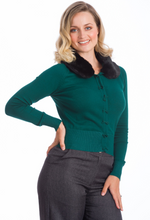 Laden Sie das Bild in den Galerie-Viewer, Cardigan Bow Dreaming, Flaschengrün