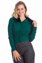 Laden Sie das Bild in den Galerie-Viewer, Cardigan Bow Dreaming, Flaschengrün
