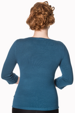 Laden Sie das Bild in den Galerie-Viewer, Feinstrick-Pullover Addicted, Petrolblau
