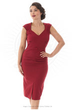 Laden Sie das Bild in den Galerie-Viewer, Bleistiftkleid Rita, Weinrot