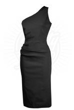 Laden Sie das Bild in den Galerie-Viewer, Bleistiftkleid Norma im Wiggel-Stil, Schwarz