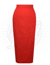 Laden Sie das Bild in den Galerie-Viewer, Bleistiftrock Retro 50s, Rot