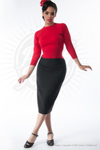 Laden Sie das Bild in den Galerie-Viewer, Bleistiftrock Retro 50s, Schwarz