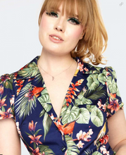Laden Sie das Bild in den Galerie-Viewer, Playsuit Floral Birds, Navy