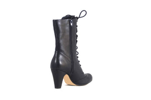 Vintage Schnürstiefel Claire, Schwarz