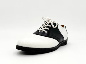 Rizzo Retro Oxford Derby Schuhe, Schwarz-Weiß