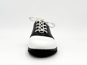 Rizzo Retro Oxford Derby Schuhe, Schwarz-Weiß